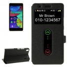 For Lenovo K3 Note Black Flip Leather Case with Caller ID Display & Holder