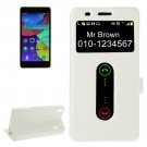For Lenovo K3 Note White Flip Leather Case with Caller ID Display & Holder