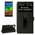 For Lenovo Vibe Z2 Black Flip Leather Case with Caller ID Display & Holder
