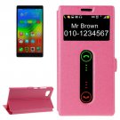 For Lenovo Vibe Z2 Magenta Flip Leather Case with Caller ID Display & Holder