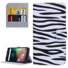 For Moto G 4 Gen Zebra Pattern  Leather Case with Holder, Card Slots & Wallet