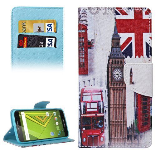 For Moto X Style Big Ben Pattern Leather Case with Holder, Card Slots & Wallet