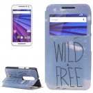 For Moto G 3 Gen FREE Pattern Leater Case with Holder & Caller ID Display
