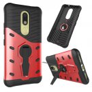 For Moto M Red Hybrid Case TPU + PC Rotating Case with Holder