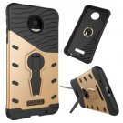 For Moto Z Force Gold Spin Tough Armor TPU + PC Rotating Case with Holder
