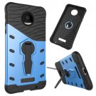 For Moto Z Force Blue Spin Tough Armor TPU + PC Rotating Case with Holder