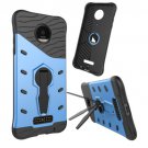 For Moto Z Droid Blue Spin Tough Armor TPU + PC Rotating Case with Holder