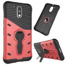 For Moto G4/G4+ Red Spin Tough Armor TPU + PC Rotating Case with Holder