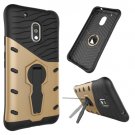 For Moto G4 Play Gold Spin Tough Armor TPU + PC Rotating Case with Holder