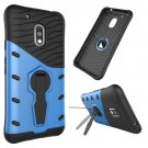 For Moto G4 Play Blue Spin Tough Armor TPU + PC Rotating Case with Holder