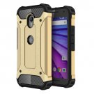 For Moto G (3rd gen) Gold Tough Armor TPU + PC Combination Case