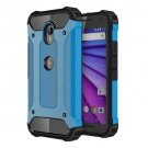 For Moto G (3rd gen) Blue Tough Armor TPU + PC Combination Case