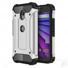 For Moto G (3rd gen) Silver Tough Armor TPU + PC Combination Case