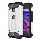 For Moto G (3rd gen) White Tough Armor TPU + PC Combination Case