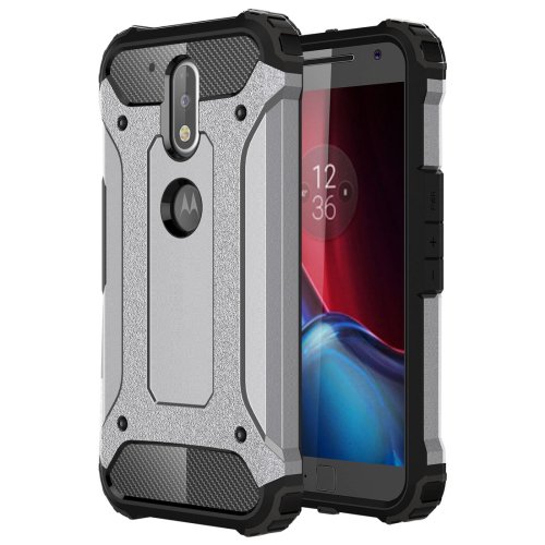 For Moto G/G Plus (4rd gen) Grey Tough Armor TPU + PC Combination Case