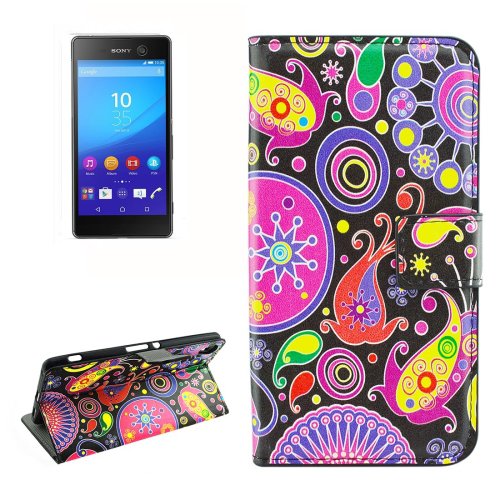 For Sony Xperia C6 Acaleph Pattern Leather Case with Holder, Card Slots & Wallet