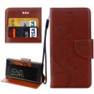 For Xperia XZ Brown Butterfly Leather Case with Holder, Card Slots & Wallet