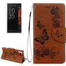 For Xperia XZ Power Brown Butterfly Leather Case with Holder, Slots & Wallet