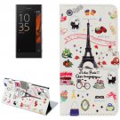 For Xperia XZ Eiffel Pattern Leather Case with Holder, Card Slots & Wallet