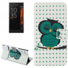 For Xperia XZ Dot Owl Pattern Leather Case with Holder, Card Slots & Wallet