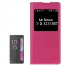 For Sony Xperia XA Litchi Texture Magenta PU Leather Case with Call Display ID