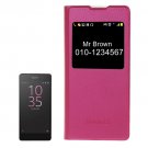For Sony Xperia E5 Litchi Texture Magenta PU Leather Case with Call Display ID