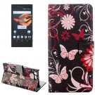 For Xperia X Compact Butterfly Leather Case with Holder, Card Slots & Wallet
