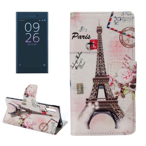 For Xperia XZ Eiffel Leather Case with Holder, Card Slots & Wallet