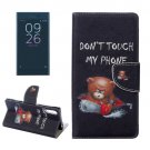 For Xperia XZ Bear Leather Case with Holder, Card Slots & Wallet