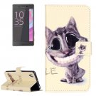For Xperia X Performance Smiling Leather Case with Holder, Card Slots & Wallet