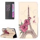 For Xperia X Performance Rose Leather Case with Holder, Card Slots & Wallet