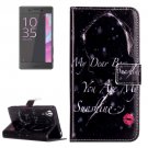 For Xperia X Performance Red Lip Leather Case with Holder, Card Slots & Wallet