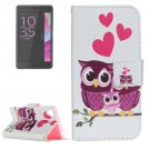 For Xperia XA Owl Pattern Leather Case with Holder & Card Slots