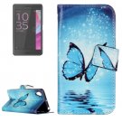 For Xperia XA Butterfly Pattern Leather Case with Holder & Card Slots