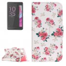 For Xperia XA Painting Rose Pattern Leather Case with Holder & Card Slots