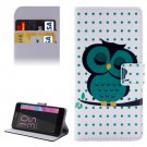 For Xperia E5 Dot and Owl Pattern Leather Case with Holder, Card Slots & Wallet