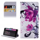 For Xperia E5 Lotus Pattern Leather Case with Holder, Card Slots & Wallet