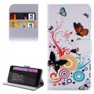 For Xperia E5 Butterfly Pattern Leather Case with Holder, Card Slots & Wallet