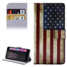 For Xperia E5 US Flag Pattern Leather Case with Holder, Card Slots & Wallet