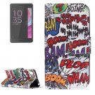 For Xperia X Performance Graffiti Pattern Leather Case with Holder, Card Slots