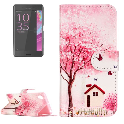 For Xperia X Performance Cottage Pattern Leather Case with Holder, Card Slots