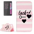 For Xperia X Performance Locked Pattern Leather Case with Holder, Card Slots