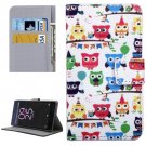 For Xperia X Performance Owls Pattern Leather Case with Holder, Card Slots