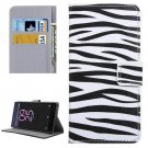 For Xperia X Performance Zebra Pattern Leather Case with Holder, Card Slots