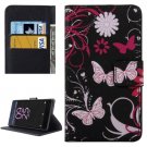 For Xperia X Performance Butterfly Pattern Leather Case with Holder, Card Slots