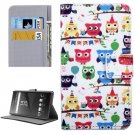 For Xperia XA Owls Pattern Leather Case with Holder, Card Slots & Wallet