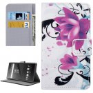 For Xperia XA Lotus Pattern Leather Case with Holder, Card Slots & Wallet