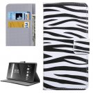 For Xperia X Zebra Pattern Leather Case with Holder, Card Slots & Wallet