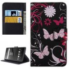 For Xperia X Butterfly Pattern Leather Case with Holder, Card Slots & Wallet