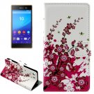 For Xperia M5 Blossom Pattern Leather Case with Holder, Card Slots & Wallet